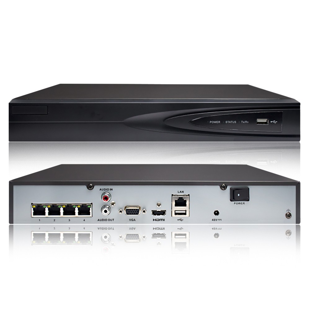 Hikvision DS-7604NI-K1/4P(B) 4 Kanal Poeli NVR Kayıt Cihazı