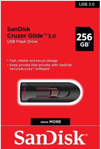 SanDisk Cruzer Glide SDCZ600-0256G-G35 256 GB Flash Bellek